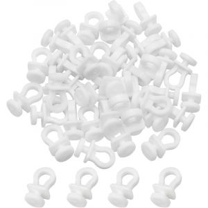 100 Pcs Crochet de Rideau Rail Glisseur Rail Rideau Poulie &agrave; Rideaux en Plastique Blanc pour Rideau de Douche Porte et Fen&ecirc;tre - Ccykxa