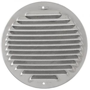 First grille de ventilation ronde en me'tal a' chevaucher avec grillage 230 mm couleur inox pour inte'rieur et exte'rieur