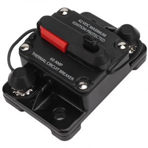 Disjoncteur, 12V 30A/40A/60A Audio St&eacute;r&eacute;o de Voiture Disjoncteur en Ligne R&eacute;initialisable Fusible d'auto-r&eacute;cup&eacute;ration, Disjoncteur 12V 40A (60A).