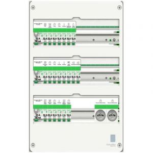 Tableau pr&eacute;-&eacute;quip&eacute; - Maison individuelle - 3 rang&eacute;es - 18 modules - XE - Resi9 - R9HPNFC15123P - Schneider