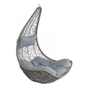 Fauteuil suspendu en polyrotin Panier suspendu sans structure gris