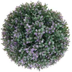 D&eacute;coshop26 - Boule de buis artificiel en forme de topiaire d&eacute;coration int&eacute;rieur ou ext&eacute;rieur diam&egrave;tre 35 cm violet 040006007
