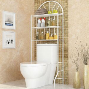 Tagère de Toilettes, Étagère au-Dessus de la Toilette ou Lave-Linge à 3 Niveaux, Étagère de Rangement pour Salle de Bain, Toilettes, wc en Métal