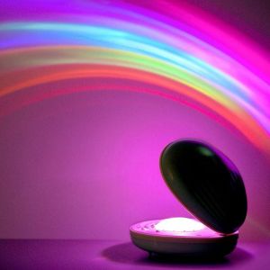 Arc En Ciel LED Veilleuse Cr&eacute;ative Color&eacute;e, 2 Modes Lampe de Projection Arc-En-Ciel en Forme D'oeuf Enfants Chambre D&eacute;coration (A)