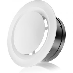Grille Ventilation 125mm, Grille Aeration Ronde R&eacute;glable, Grille d&rsquo;a&eacute;ration Convient pour VMC, Garage, Salle de bain, Cuisine, Montage sur Plafond ou