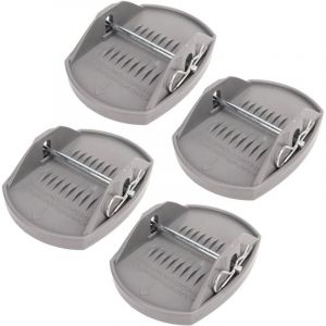 4X Cale Support Pied de V&eacute;rin 178x140mm Broche M&eacute;tal Patin Coupelle Caravane Camping-Car