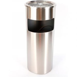 Cendrier sur pied avec poubelle, cendrier, poubelle d'ext&eacute;rieur, cendrier sur pied en acier avec seau int&eacute;rieur, 30 litres, diam&egrave;tre 25 x 62 cm, pour