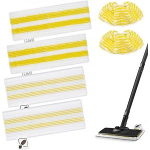 Lot de 6 pour K&auml;rcher EasyFix Bonnettes Nettoyeurs Vapeur Serpillere Recharge Kit, pour K&auml;rcher EasyFix SC 1, SC 2, SC 3, SC 4, SC 5 Microfibre