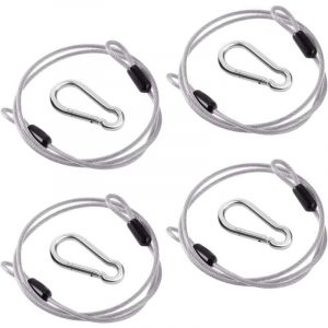 4 Pièces Câble de Sécurité 1m×3mm, Câble de Sécurité en Acier Inoxydable avec 4 Mousquetons, Câble en Acier Tressé à Double Boucle, Tressé à Boucle