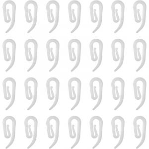 Crochets de Rideaux, 100pcs Crochets en Plastique Blanc, Crochet Rideau Rail, Crochets Agraphes pour Rideaux pour Rideau de Fen&ecirc;tre, Rideau de Porte