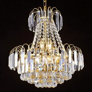 Chandelier moderne en cristal K9, lampe pendante LED Chandelier en cristal K9 Magnifique plafonnier en cristal pour entr&eacute;e, salon, chambre &agrave; coucher,