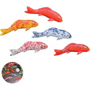 Lot de 5 Poisson Aquarium, D&eacute;coration d'Aquarium Flottant, Faux Poisson, D&eacute;coration Aquarium Poisson Rouge, Poissons Jouets Pour Enfants Aquarium,