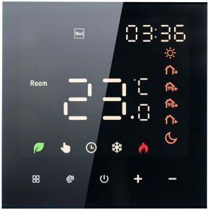 Thermostat intelligent, 16A Thermostat programmable numérique à écran tactile LCD, Thermostat intelligent numérique mural pour chauffage électrique