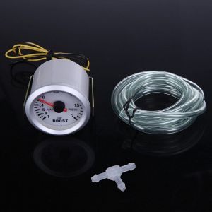 Zoternen - Manomètre de pression à vide Turbo Boost pour voiture, 2 pouces, 52 mm, 1 à 2 bars, lumière led bleue