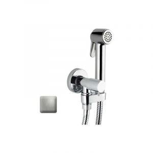 Bossini - Kit douchette mitigeur wc 1/2"M, support et flexible nickel satiné Paloma E57033094