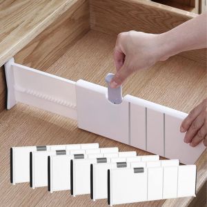 6pcs (Blanc) S&eacute;parateur de Tiroir R&eacute;glable, 2844cm Separateur Tiroirs Organisateur, Organisateur de Tiroir Extensible pour Cuisine, Chambre, Salle de