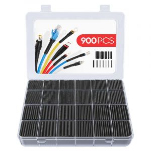 Gaine Thermoretractable Noire 900pcs Gaine Thermor&eacute;tractable Gaine Thermo Manchon Thermoretractable Gaines Retractable Termo-r&eacute;tractable pour Fil