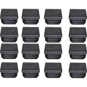 Bouchon Plastique 40x40mm Embout Tube Carre Noir Plastique , XU,Embout Bouchons D'obturation pour Pieds de Meuble Trampoline 16PCS - KZQ