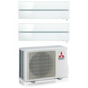 Mitsubishi Electric - Dual Split rèversible Air Conditioner Series Kirigamine Style msz-ln 12+12 avec MXZ-2F53VF Pearl White R-32 Wi-Fi Integrated