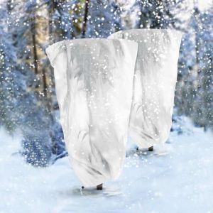 Jamais UTILIS&Eacute;]2 pcs 60 x 80 cm Voile Hivernage Plante, Housse Hivernage Plante avec Cordon de Serrage,60g/m&sup2; Voile Dhivernage Arbre,R&eacute;utilisable