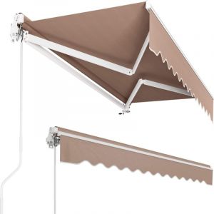 Liferun - Store Banne Manuel Auvent Manuel à Bras Articulés 300 x 250 cm Protection Solaire Imperméable Support Mural Manivelle Réglable en