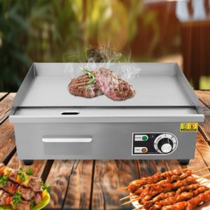 Grill de table de travail 55 &times; 43 &times; 24 cm Grill &eacute;lectrique &agrave; usage commercial Grill de restaurant en acier inoxydable 3000 W