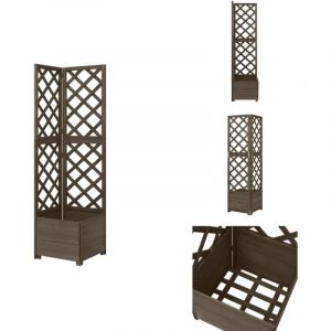 Vidaxl - Jardinière d'angle en treillis Gris 40x40x150 cm Bois de sapin - Jardiniered'angle - Jardinière En Bois - Pot De Fleurs Exterieur - Plante