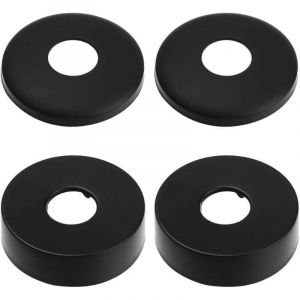 SHINING HOUSE Rosace Robinet, Rosace Mitigeur Douche, 4 Noir De Cache Tuyau en Acier Inoxydable,Rosace Radiateur - Rosace pour Robinets De Douche,