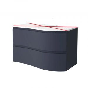 Meuble Sous Vasque de Salle de Bain Salgar mam 900 Night Blue 2 Tiroirs Vasque à Droite 897x505x540mm Laqué Bleu - 83864