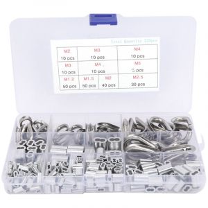 225 manchons de sertissage M1.2 M1.5 M2 M2.5 M3 M4 M5, cosses pour c&acirc;bles m&eacute;talliques M2 M3