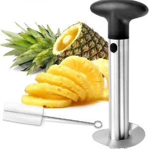 Ymyny - Outil de découpe et de tranchage d'ananas, coupe-ananas en acier inoxydable, éplucheur de fruits, coupe-trancheur avec lame tranchante,
