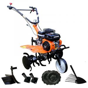 Motobineuse 1G72 + Roues 400x8 + Arracheuse de pommes de terre + Buttoir R&eacute;glable + Paires D'axes Fixes