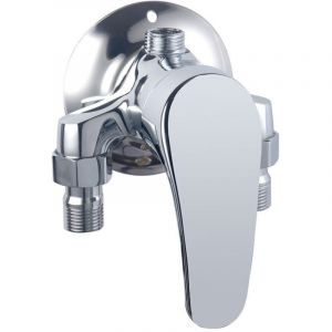 1 mitigeur de douche en applique, levier unique c&eacute;ramique, mitigeur triangulaire pour chauffe-eau solaire ou central, installation en cabine de douche
