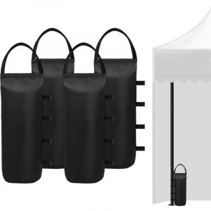 4 sacs de lestage cylindriques noirs pour auvents, sacs lourds pour tentes avec publicit&eacute; ext&eacute;rieure, sacs de lestage coupe-vent pour auvents