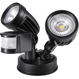 RHG Projecteur LED Exterieur Detecteur de Mouvement 26W, 3000lm Double-t&ecirc;te 180&deg; R&eacute;glable Projecteur Exterieur LED Etanche IP65 Spot LED pour Le