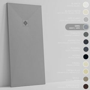 SOULBATH Receveur de Douche -R&eacute;sine -Gel Coat -Texture Lisse/Pierre -Antid&eacute;rapant -Couleur Gris - 180x90- Extra plat 3cm. Bonde de Vidage incluse