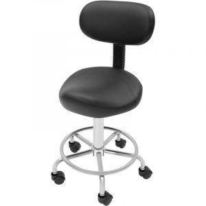 Saddle Tabouret avec dossier, Tabouret de Bar, selle &eacute;l&eacute;vatrice, pour bureau, spa, selle &agrave; roulettes, r&eacute;glable en hauteur, Chaise pivotante &agrave; 360 &deg;,