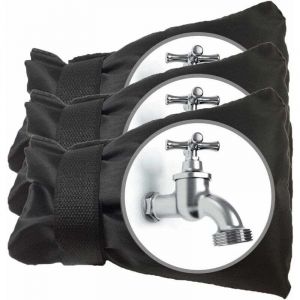 3pcs noir Cache Robinet Exterieur Couvre-Robinet pour Hiver Antigel &Eacute;tanche Couverture de Protection de Robinet de Jardin Ext&eacute;rieur Grande Taille