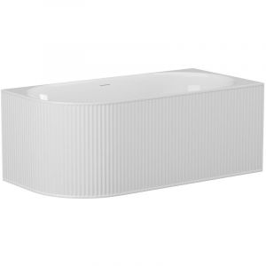 Vente-unique - Baignoire d'angle stri&eacute;e - 290L - 170 x 80 x 60 cm - Blanc mat - Acrylique - Angle droit - barbori
