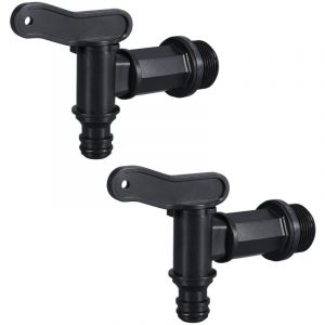 Robinet Cuve 1000l Plastique 3/4'' pour Recuperateur Eau de Pluie, Adaptateur de Bo&icirc;te de Rangement d'eau IBC avec Joint Contre-Ecrou et Raccord de