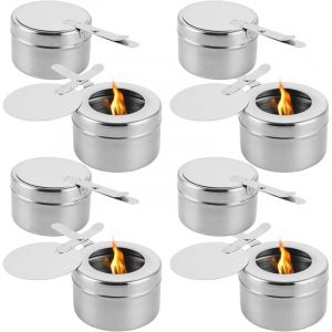8 Pièces Récipients à Pâte Combustible, Réchaud Fondue Brûleur à Alcool, Brûleur Chafing Dish en Acier Inoxydable, Récipients à Pâte Combustible pour