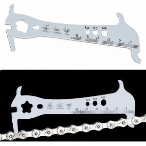 D'usure Chaine de Vélo Indicateur d'usure Outil Règle Réparation Inoxydable Jauge de Chaîne Vérificateur Indicateur d'usure pour Bicyclettes. - grey