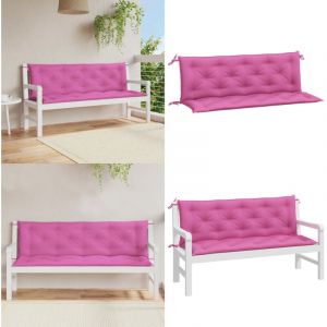 Coussins de banc de jardin lot de 2 rose 150x50x7 cm tissu - Coussin De Banc - Coussin D'ext&eacute;rieur - Coussin Jardin - Coussin D&eacute;coratif - Coussin