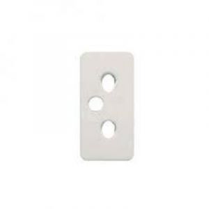 Cache pour fiche 2P + tt d&eacute;plac&eacute; blanc BJC 16725