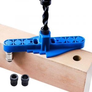 CCYKXA Guide de per&ccedil;age pour bois 2 en 1, gabarit de per&ccedil;age vertical pour tourillons, d&eacute;tecteur de trous pour bois avec bague de centrage, outils de
