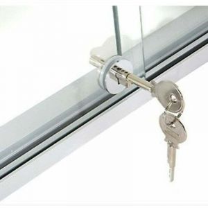 Serrure pour porte vitr&eacute;e. Serrure pour porte coulissante. Serrure ronde en verre. Serrure pour porte mobile. Serrure pour armoire &agrave; bijoux. Serrure