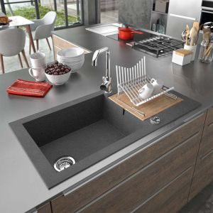 CAREA - &Eacute;vier &agrave; encastrer multifonction KATLA 1 giga-bac Gris b&eacute;ton