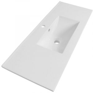 Saniclass Vygo Small Meuble lavabo - 100x40x2cm - 1 trou de robinet - c&eacute;ramique - blanc brillant