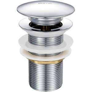 Bonde de Lavabo Pop-up sans Trop-Plein en Laiton Chrom&eacute; G 1-1/4, &Eacute;quip&eacute;e d'un Syst&egrave;me d'Ouverture et de Fermeture Facile &agrave; Bouton-Poussoir.-LARGEIGHT