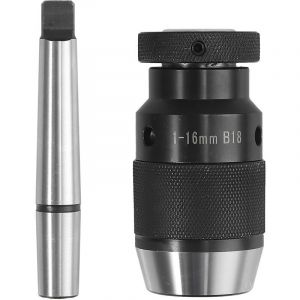 1-16 MANDRIN B18 + ARBRE JOINT MT2-B18 Mandrin de per&ccedil;age sans cl&eacute; et arbre autobloquant avec mandrin conique MT3-B18 / queue conique MT2-JT3.